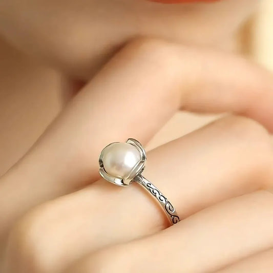 Elegant White Pearl Ring