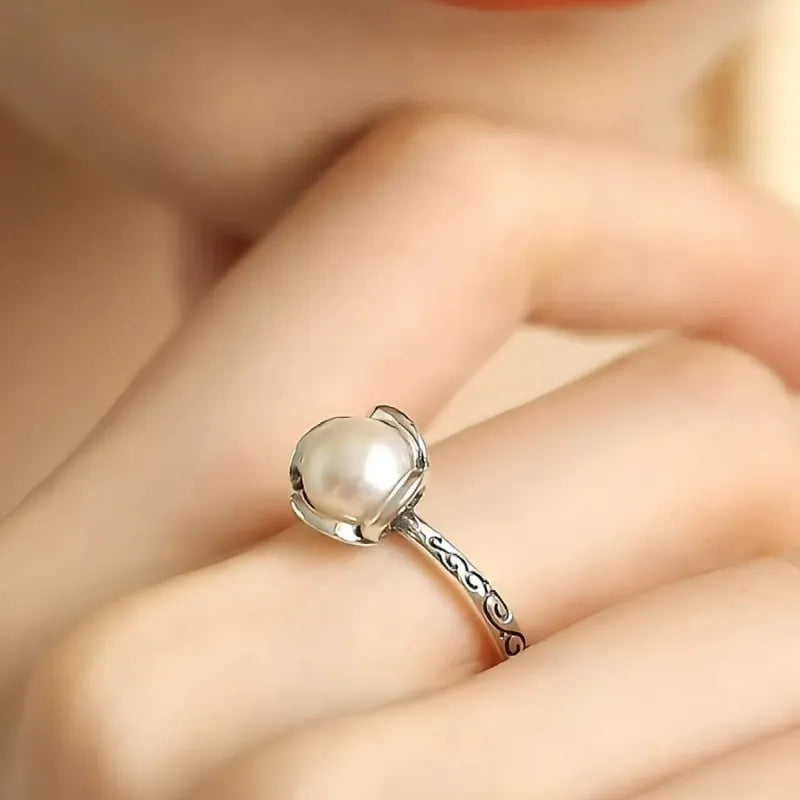 Elegant White Pearl Ring