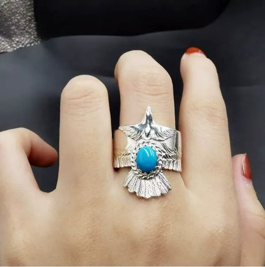 Bohemian Turquoise Bird Ring