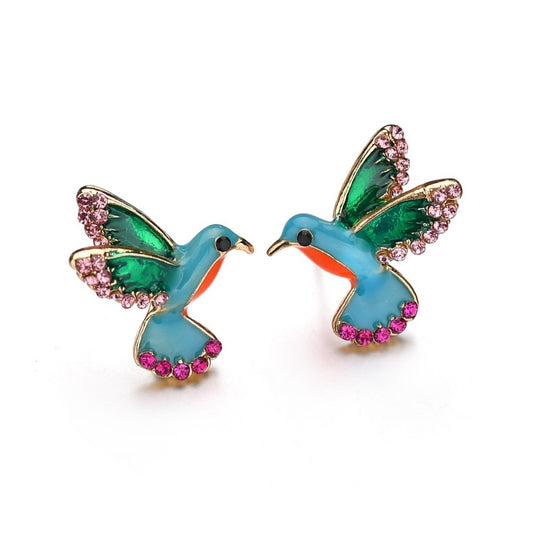 Bird Silvered Earrings