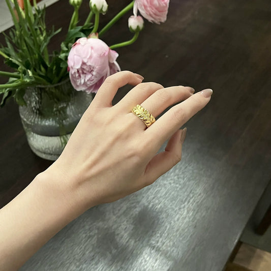 Radiant Pavé Gold Band Ring