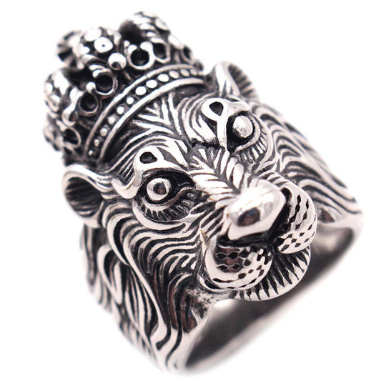 925 Silver Lion King Ring